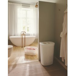 NHG Panier à linge SEOUL, 60,8 litres, ovale, gris