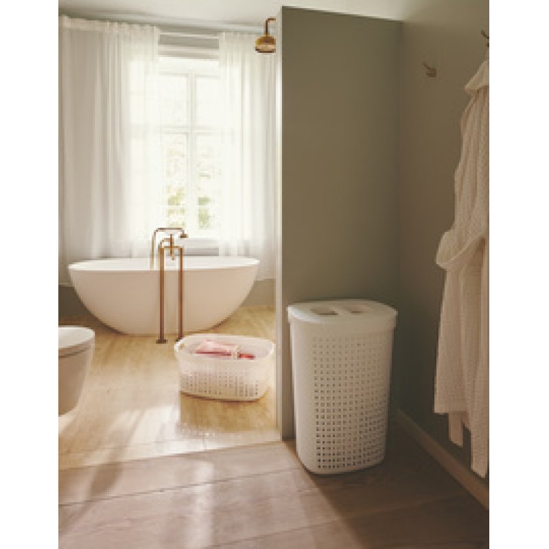 NHG Panier à linge SEOUL, 60,8 litres, ovale, gris