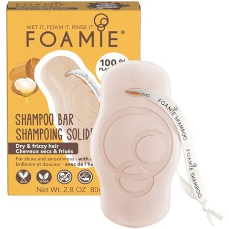 FOAMIE Argan Oil Shampoo Bar for Dry & Frizzy Hair - Plastic-Free, pH-Balanced, Soap-Free - Made in the UK