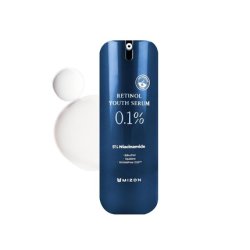 MIZON Retinol Youth 0.1% Retinol Serum with Wrinkle Care, Bakuchiol, Peptides, and Niacinamide 0.99 oz