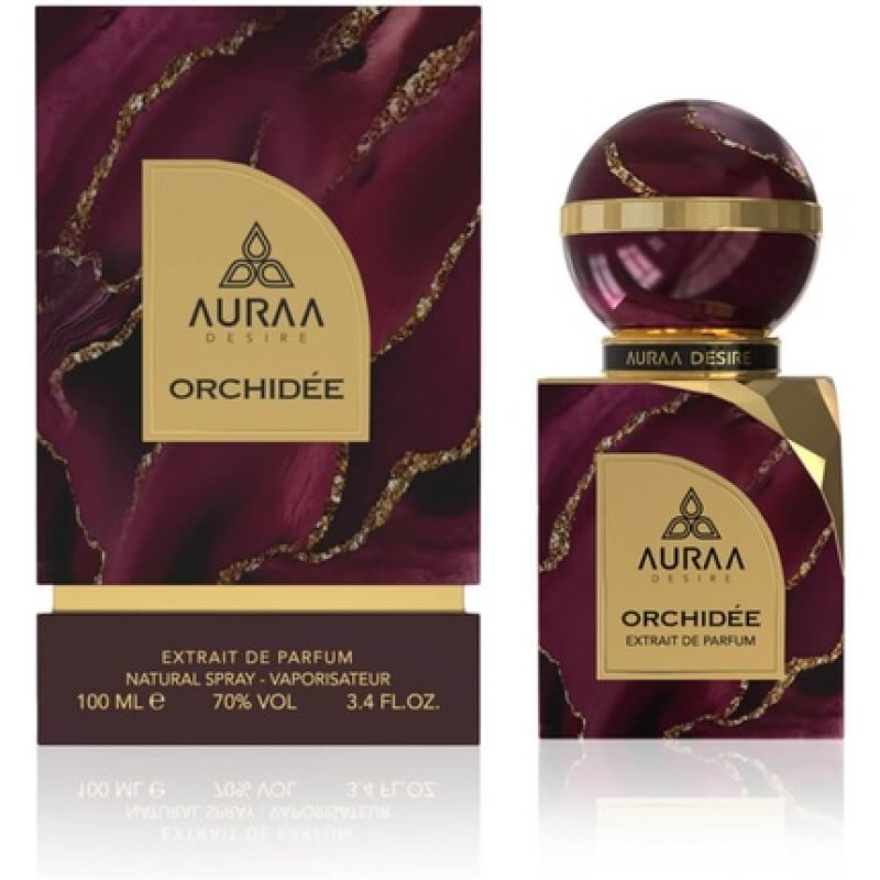 Orchidee Extrait de Parfum 100ml by Auraa Desire Luxurious Unisex Fragrance with Saffron, Cinnamon, Cedar, Vanilla, and