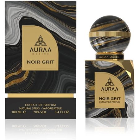Noir Grit Extrait de Parfum 100ml by Auraa Desire Luxury Unisex Oriental Fragrance with Cypriol Copaiba Rose Patchouli