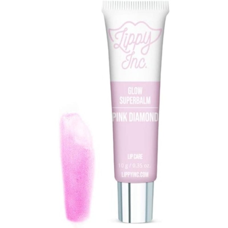 Lippy Inc. Glow Pink Diamond Superbalm Glossy Lip Balm with Natural Oils and Shimmer