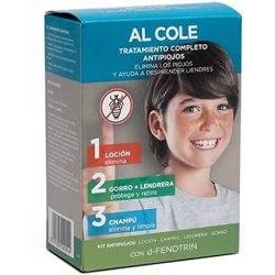 AL COLE Lice Lotion Pack Anti-200ml Shampoo 200ml Hat and Nit
