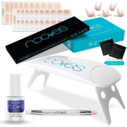 Beauty Nude Starter Kit with 2 Pre-treated Premium Gel Sheets UV/LED Nail Lamp Glossy Gel Top Coat Semi-cured Gel Nails