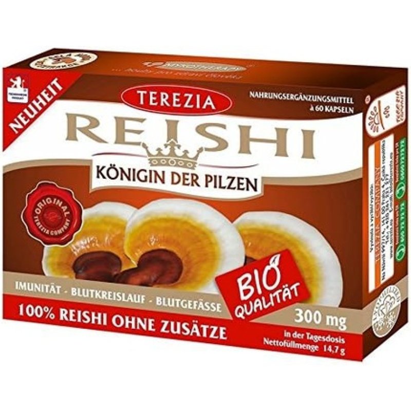 TEREZIA Bio Reishi 300mg Vital Mushroom Supplement 60 Natural Capsules