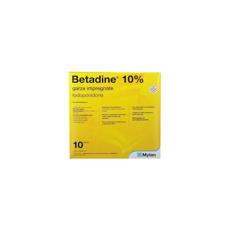 Viatris Betadine 10 Impregnated Dressings 10x10 Cm 250 Mg