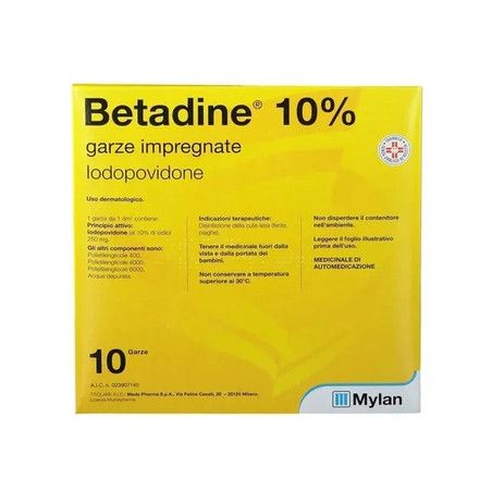 Viatris Betadine 10 Impregnated Dressings 10x10 Cm 250 Mg