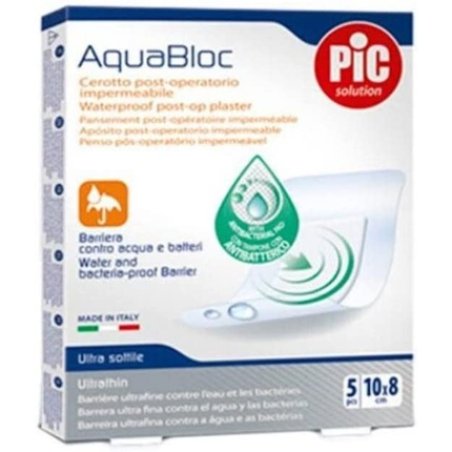 Pic Aquabloc Sterile Antibacterial Patch 10x8cm - Pack of 5