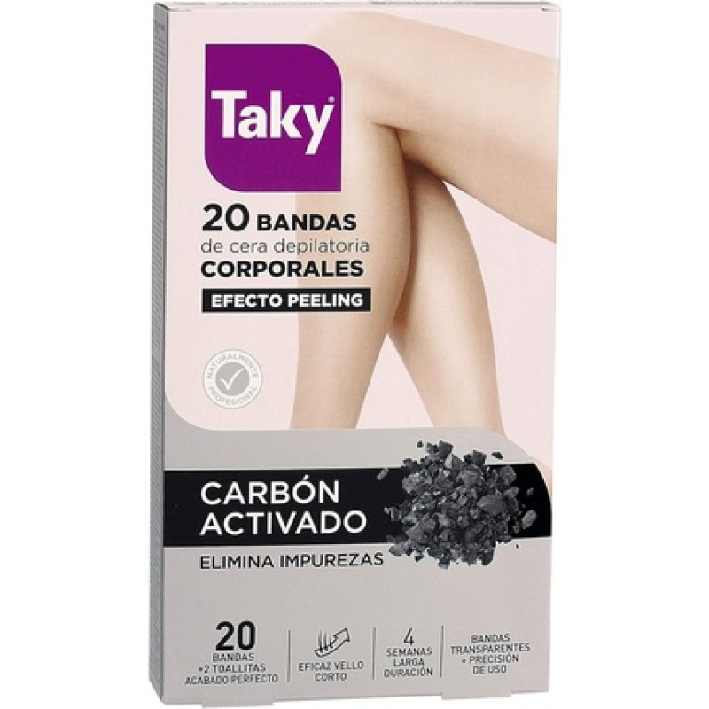 TAKY Body Depilatory Wax Bands with Charcoal 20 pcs