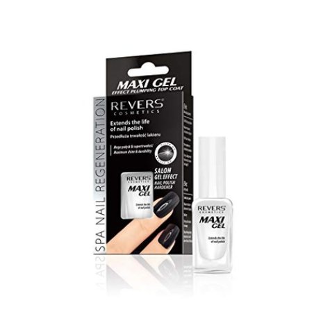 REVERS MAXI Gel Effect Plumping Top Coat - Nail Polish Life Extender and Conditioner 10ml
