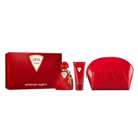 Ungaro Diva Rouge EPV Perfume 100ml with Body Lotion 100ml and Travel Pouch