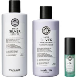 Maria Nila Sheer Silver Neutralizes Golden Shades Violet Pigments Gives Cool Tone 100% Vegan Sulfate Paraben Free