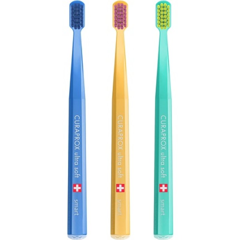 Curaprox Toothbrush CS Smart Trio Pack 3 Soft Small Head Toothbrush for Adults with 7600 CUREN Filaments