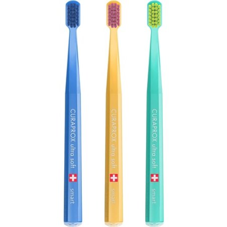 Curaprox Toothbrush CS Smart Trio Pack 3 Soft Small Head Toothbrush for Adults with 7600 CUREN Filaments