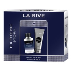 La Rive Extreme Story Gift Set EDT 75ml and 100ml Shower Gel - New