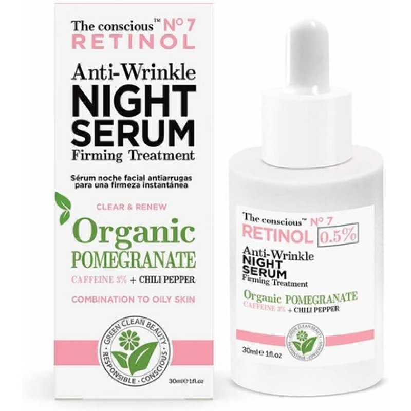 Retinol Anti-Wrinkle Night Serum Organic Pomegranate 30ml
