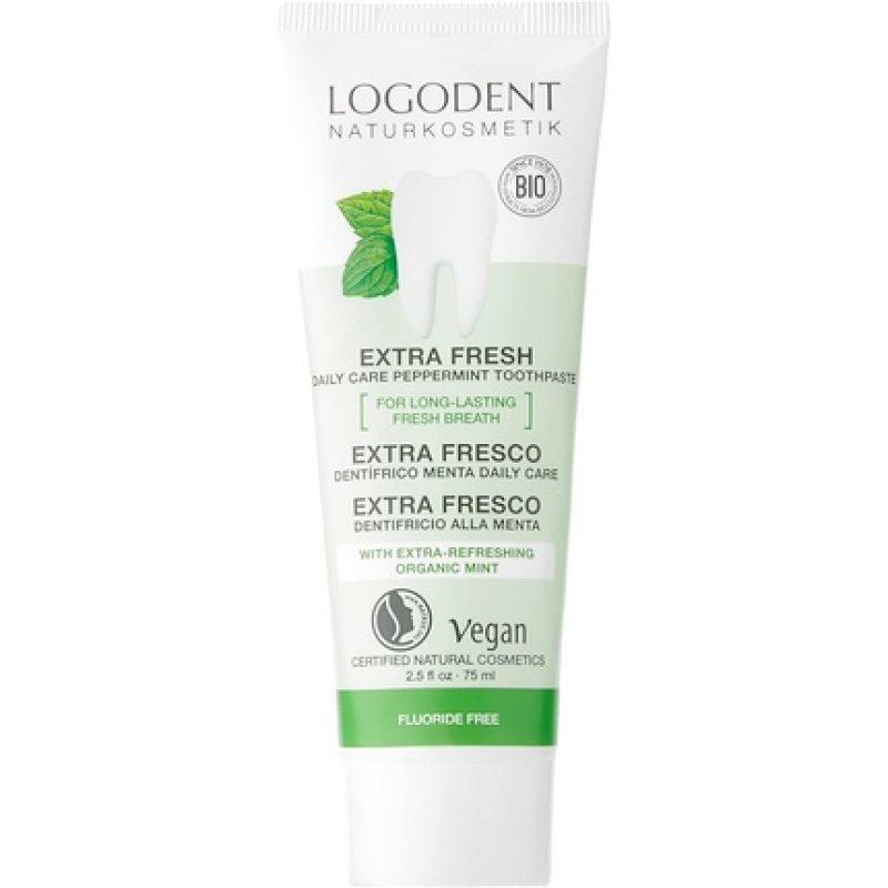 Logona Extra Fresh Daily Care Peppermint Toothpaste Fluoride Free 75ml