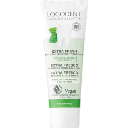 Logona Extra Fresh Daily Care Peppermint Toothpaste Fluoride Free 75ml