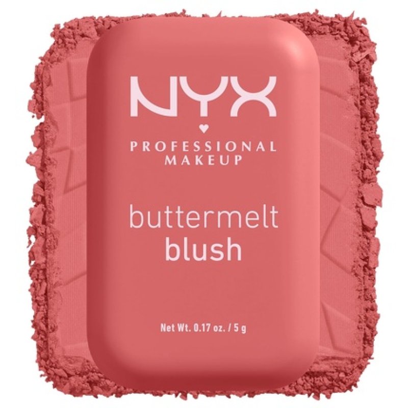 NYX PROFESSIONAL MAKEUP Buttermelt Powder Blush Fade and Transfer-Resistant Blush Vegan Formula Feeling Butta 09 0.17