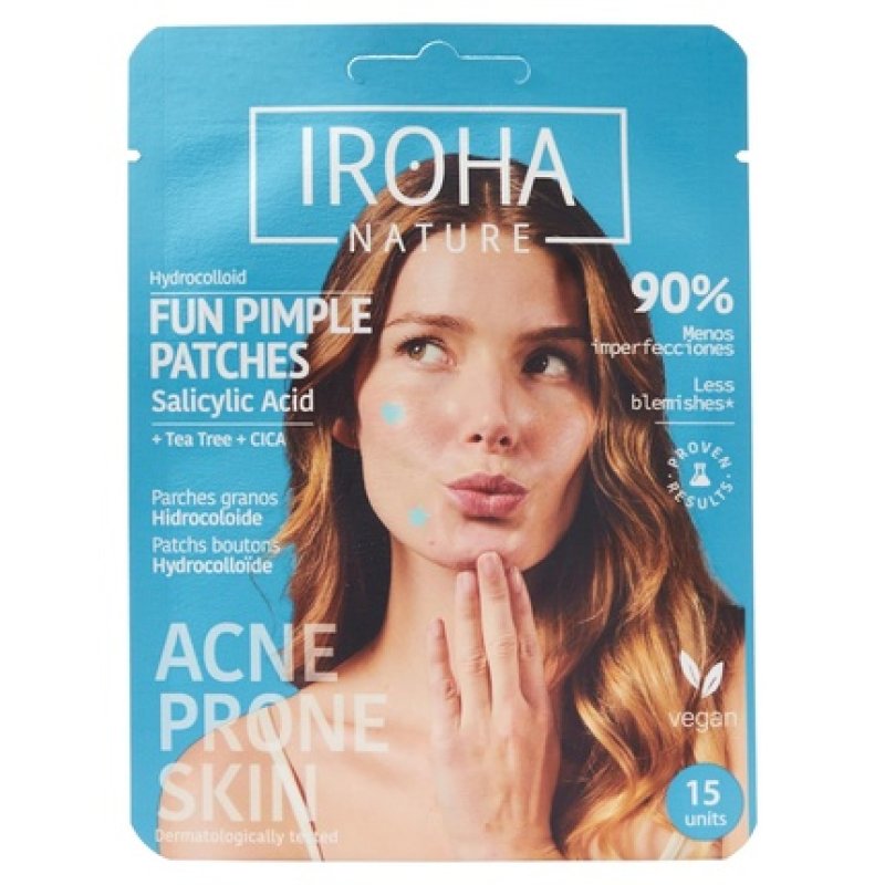 Iroha Nature Acne Patch FUN with Salicylic Acid, Tea Tree Oil, and Centella Asiatica