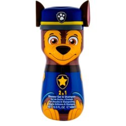 Air-Val International Paw Patrol 2in Shower Gel & Shampoo, 3d Figure, Blue, Chase