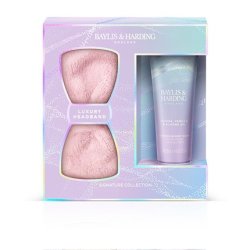 Baylis & Harding Gift Set Of Body Soap And Cosmetic Headbands With Jojoba Vanilla And Almond Oil - 2 Pieces