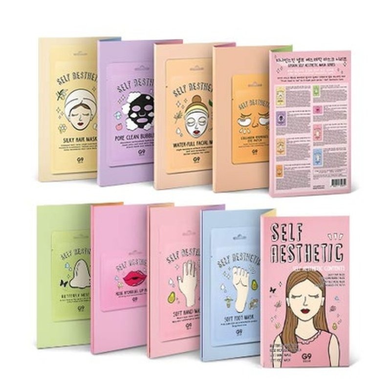 Korean Home Care Mask Set for Head to Toe Spa Treatment - G9SKIN Self Aesthetic 8 Sheets