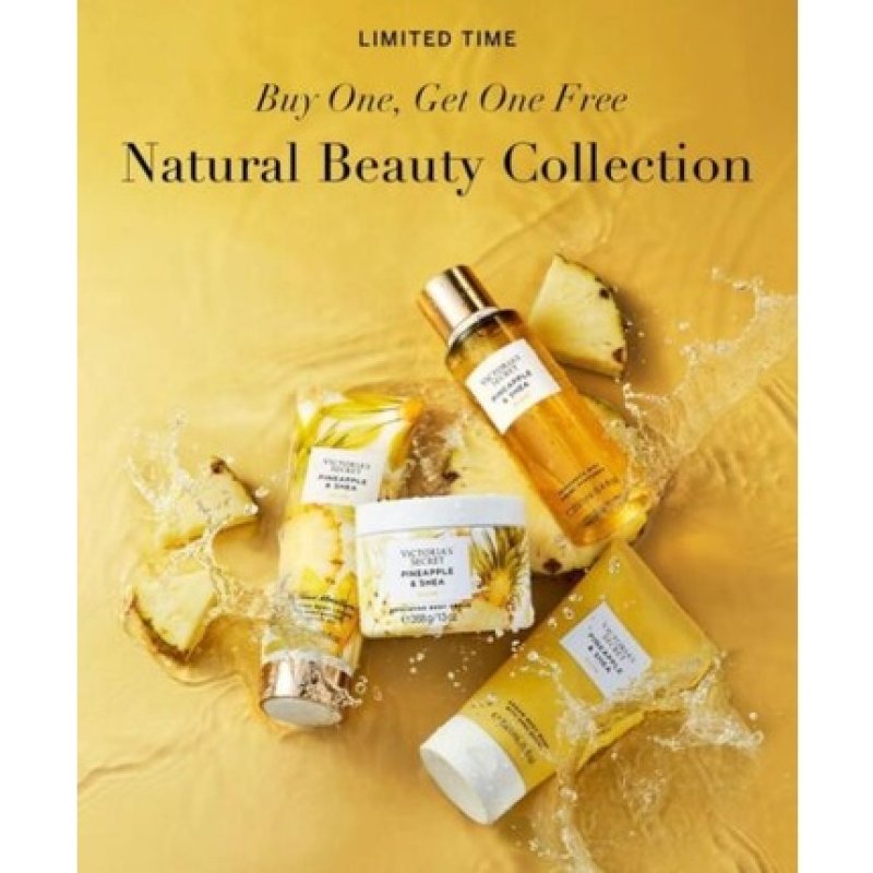 Victoria's Secret Pineapple & Shea Set Body Lotion Body Spray Body Scrub