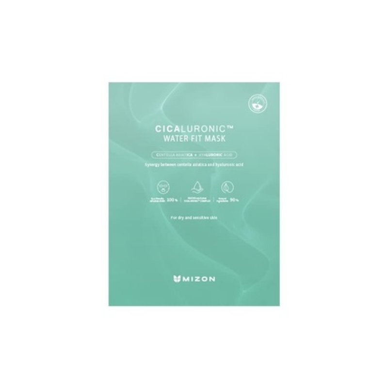 MIZON Cicaluronic Line Cicaluronic Water Fit Mask Vegan Formula Cica Hyaluronic Acid Soothing Moisturizing Sensitive