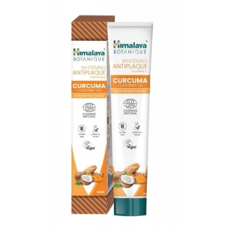 Himalaya Botanique Toothpaste Against Plaque Whitening With Turmeric And Coconut Oil, 75 Ml