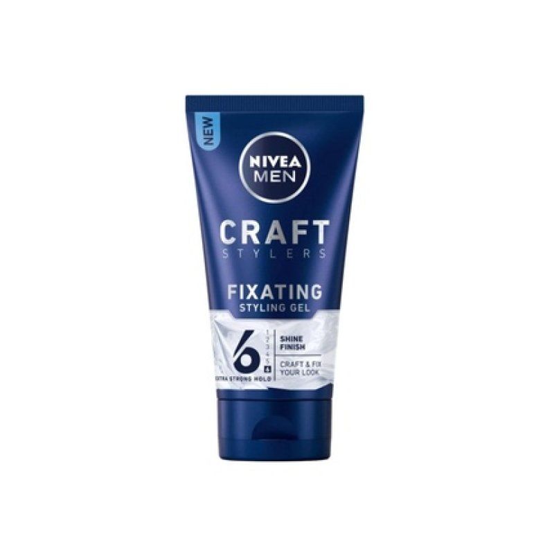 NIVEA Men Craft Stylers Fixating Styling Gel Shine Finish Quick and Easy Hair Styling with Extra Strong Hold 150ml