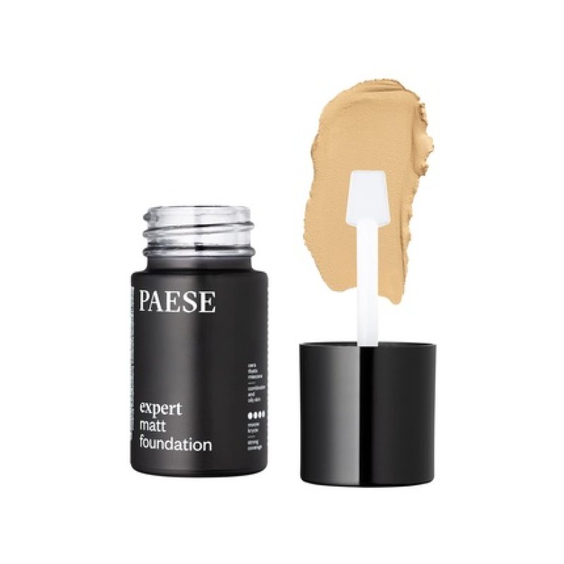 Paese Expert Matt Foundation with 24H Long Wear Effect, Vitamin E, Hyaluronic Acid - Warm Light Beige 500W 1.01 Fl Oz