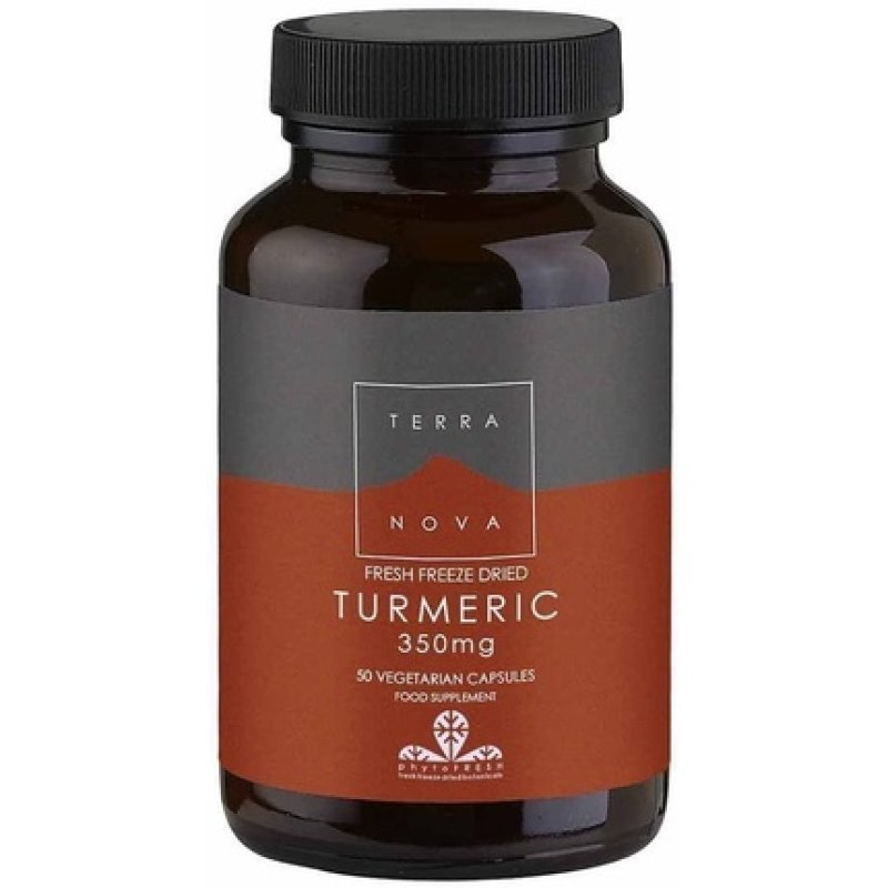 Terranova Turmeric Root, Fresh Freeze Dried, 350mg, 50 Vegetarian Capsules