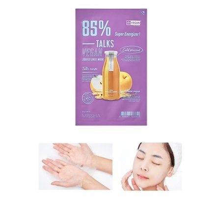 MISSHA Talks Vegan Squeeze Sheet Mask Super Energizer for Tired Skin 1 Mask