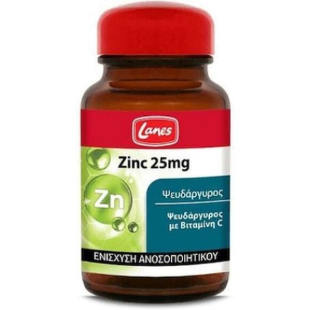 Lanes Zinc 25mg With Vitamin C Dietary Supplement For Immune Support - 30 Capsules