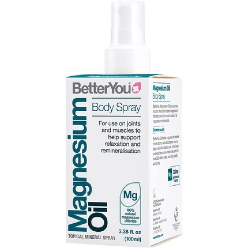 BetterYou Magnesium Oil Body Spray Pure Clean and Natural Source of Magnesium Chloride 100ml - Single