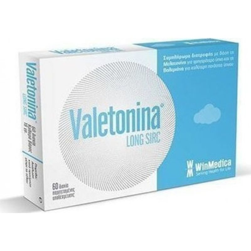 Winmedica Valetonina Long - Dietary Supplement With Melatonin And Valerian For Insomnia Relief, 60 Tablets