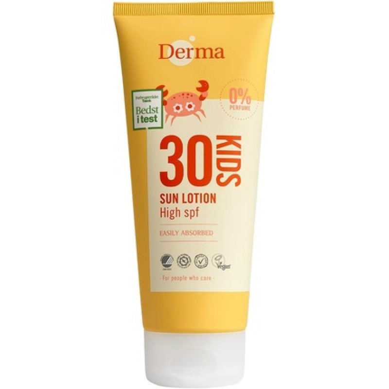 DERMA Sun Protection Lotion for Baby & Children SPF 30 Non-Greasy Waterproof Sun Cream Face & Body Fragrance-Free
