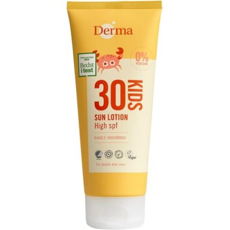 DERMA Sun Protection Lotion for Baby & Children SPF 30 Non-Greasy Waterproof Sun Cream Face & Body Fragrance-Free