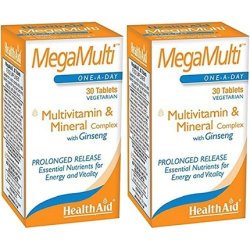 HealthAid Mega-Multi's with Ginseng Vegetarian Tablets 30