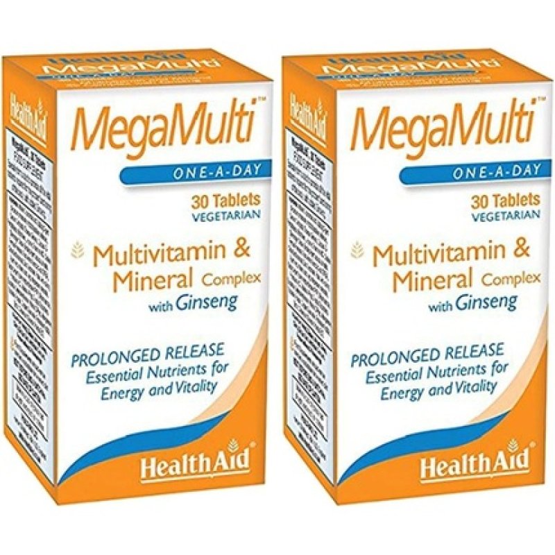 HealthAid Mega-Multi's with Ginseng Vegetarian Tablets 30