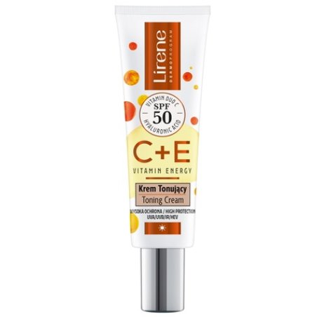 Lirene E Vitamin Energy Tinted Cream Spf50 30ml - High Protection And Tinted Finish