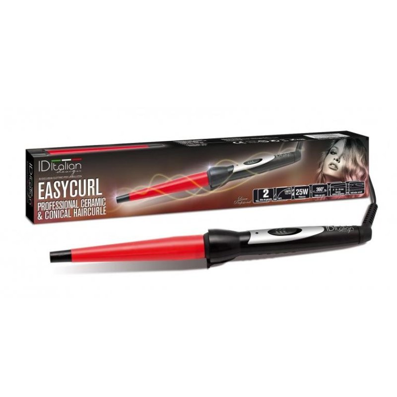 ID Italian IDEESYCURL hair styling tool Curling wand Warm Black, Red 25 W