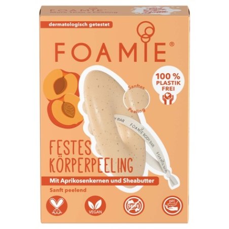 Foamie Solid Shower Gel with Apricot Kernels & Shea Butter 80g - 100% Vegan, Plastic-Free, Silicone-Free