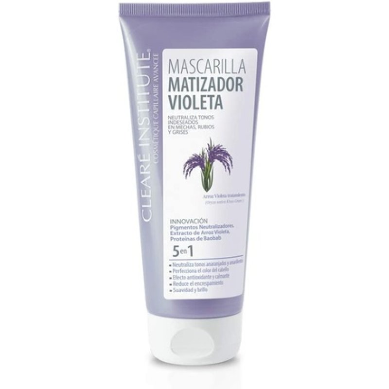 Clearé Institute Purple Matte Mask for Highlights, Blondes, and Grey Hair 200ml