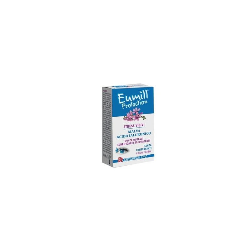 Recordati Eumill Protection Eye Drops Lubricating And Moisturizing Bottle Of 10 Milliliters