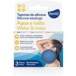 Senti2 Extra Comfortable and Adjustable Silicone Earplugs 6 Pieces Clear