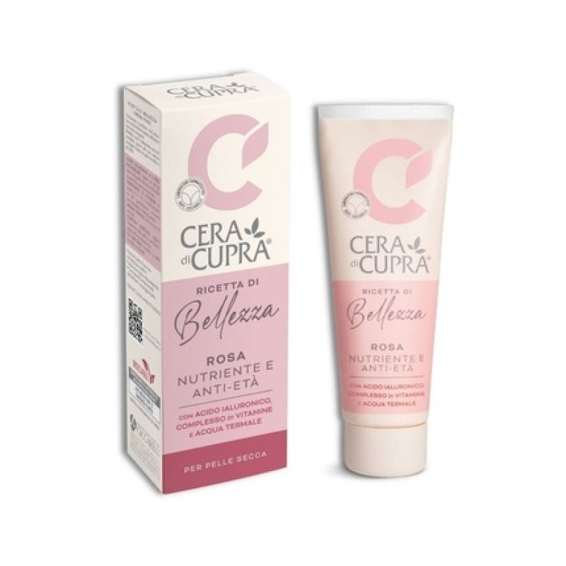 Cera di Cupra Rose Beauty Recipe Face Cream for Dry Skin with Natural Oils, Hyaluronic Acid, Vitamin Complex and