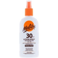 Malibu Sun SPF 30 Lotion Spray High Protection Sun Cream Water Resistant Vitamin Enriched 200ml